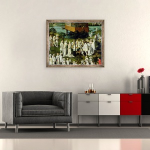 Tablou inramat - Scoala Franceza - Gradina iubirii la curtea lui Filip cel Bun, 50 x 60 cm - Img 2