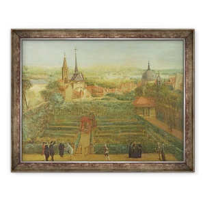Tablou inramat - Scoala franceza - Gradinile Parintilor Doctrinei Crestine si Abatia Sfantului Victor, 70 x 90 cm