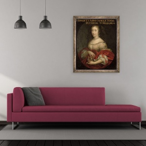 Tablou inramat - Scoala Franceza - Henrietta Anne 1644-70 Ducesa de Orleans, 50 x 60 cm - Img 2