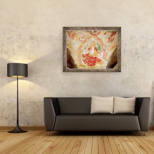 Tablou inramat - Scoala franceza - Hristos in Majestatea, 70 x 90 cm - Img 2