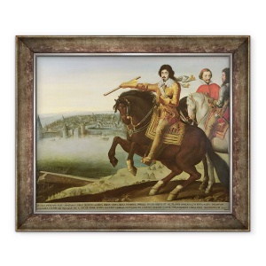 Tablou inramat - Scoala Franceza - Ludovic al XIII-lea la asediul La Rochelle, 50 x 60 cm