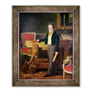 Tablou inramat - Scoala Franceza - Portret presupus a fi Alfred de La Chaussee, 70 x 85 cm