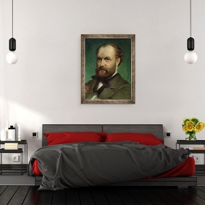 Tablou inramat - Scoala franceza - Portretul lui Charles Gounod 1818-93, 70 x 90 cm - Img 3