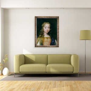 Tablou inramat - Scoala franceza - Portretul lui Ludovic al XIV-lea ca un copil, 60 x 80 cm - Img 2