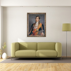Tablou inramat - Scoala franceza - Portretul Printului Eugene de Beauharnais 1781-1824 Vicerege al Italiei si Duce de Leuchtenberg, 60 x 80 cm - Img 2