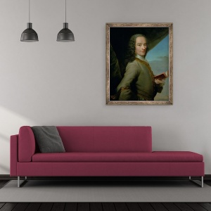 Tablou inramat - Scoala Franceza - Portretul Tanarului Voltaire 1694-1778, 70 x 85 cm - Img 2