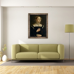 Tablou inramat - Scoala franceza - Portretul unei femei I, 60 x 80 cm - Img 2