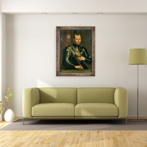 Tablou inramat - Scoala franceza - Sfantul Ignatiu de Loyola 1491-1556, 60 x 80 cm - Img 2