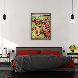 Tablou inramat - Scoala Islamica - O scena de lupta, 70 x 90 cm - Img 3
