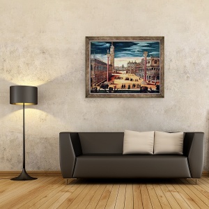 Tablou inramat - Scoala Italiana - Piazzetta di San Marco, 60 x 80 cm - Img 2
