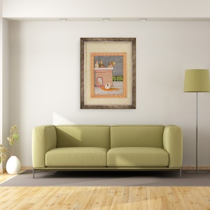 Tablou inramat - Scoala Mughal - Kedara Ragini, 60 x 80 cm - Img 2