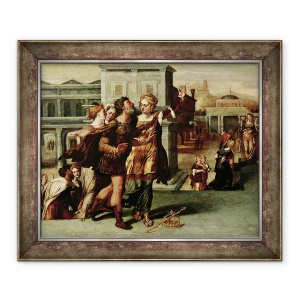 Tablou inramat - Scoala Olandeza - Augustus 63-14 i.Hr. si Sibilul tiburtin, 50 x 60 cm