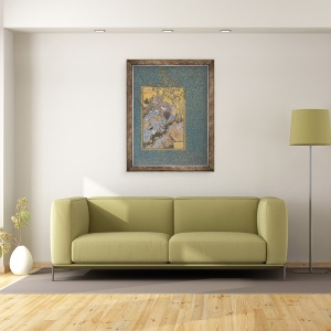 Tablou inramat - Scoala Persana - Concursul pasarilor, 60 x 80 cm - Img 2