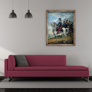 Tablou inramat - Scoala Poloneza - Printul Josef Anton Poniatowski 1763-1813 cu ghiduri, 50 x 60 cm - Img 2