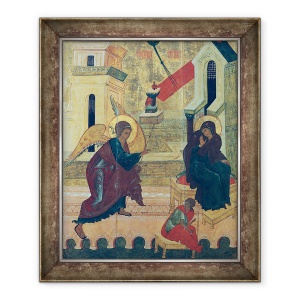 Tablou inramat - Scoala Rusa - Icoana ilustrand Buna Vestire, 50 x 60 cm