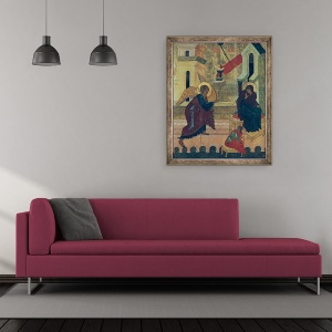 Tablou inramat - Scoala Rusa - Icoana ilustrand Buna Vestire, 50 x 60 cm - Img 2