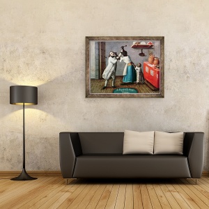 Tablou inramat - Scoala spaniola - De la un spaniol si un negresa ai o obtine o jumatate de casta, 60 x 80 cm - Img 2