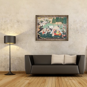 Tablou inramat - Scoala turceasca - Tabara unui print, 60 x 80 cm - Img 2