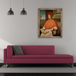 Tablou inramat - Sebastiano del Piombo - Portretul Cardinalului A. Pallavicini, 50 x 60 cm - Img 2