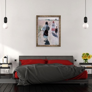 Tablou inramat - Sergei Arsenevich Vinogradov - Pe drumul spre munca, 70 x 90 cm - Img 3