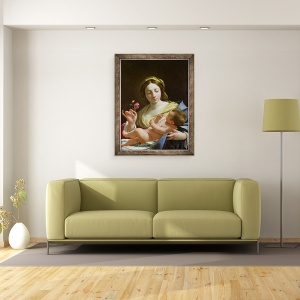 Tablou inramat - Simon Vouet - Fecioara si Copilul cu Trandafir, 60 x 80 cm - Img 2