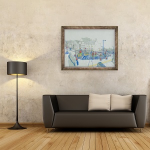 Tablou inramat - Sol Jeong - Oameni de constructii, 60 x 80 cm - Img 2
