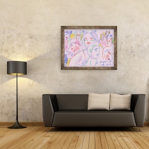 Tablou inramat - Sol Jeong - Oamenii de la Targ II, 60 x 80 cm - Img 2