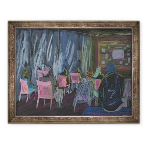 Tablou inramat - Sol Jeong - Scaune roz in Cinema, 60 x 80 cm