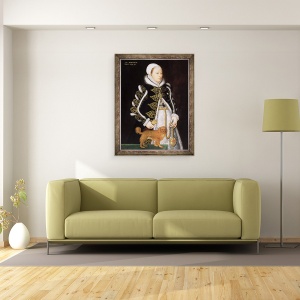 Tablou inramat - Steven van der Meulen - Portretul unei femei, probabil Catherine Carey, 60 x 80 cm - Img 2