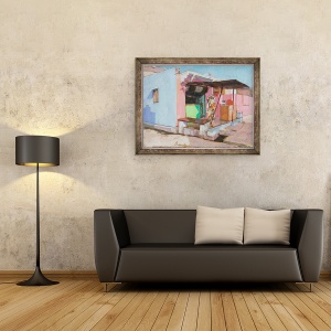 Tablou inramat - Sue Wales - Culori indiene, 2019, 60 x 80 cm - Img 2