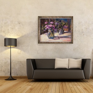 Tablou inramat - Sue Wales - Usturoi salbatic, 1999, 60 x 80 cm - Img 2