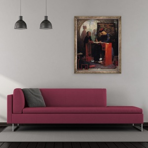 Tablou inramat - Theodore Delamarre - Tanarul scrib chinez, 50 x 60 cm - Img 2