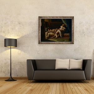 Tablou inramat - Theodore Gericault - Trei indragostiti, 70 x 90 cm - Img 2
