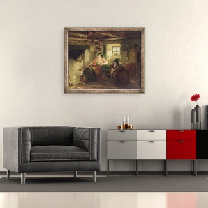 Tablou inramat - Thomas Faed - Raza soarelui, 50 x 60 cm - Img 2
