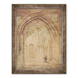 Tablou inramat - Thomas Girtin - Catedrala Sfantul Alban, Hertfordshire, 60 x 80 cm