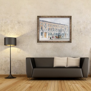 Tablou inramat - Thomas Hosmer Shepherd - Noua cladire a comerciantului Taylors si Hall, 60 x 80 cm - Img 2