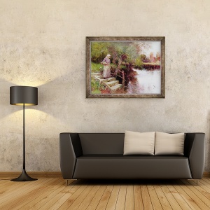 Tablou inramat - Thomas Mackay - Asteptand feribotul, 60 x 80 cm - Img 2