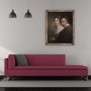 Tablou inramat - Thomas Sully - Auto-portret al artistului Pictura Sotia Sa, 50 x 60 cm - Img 2