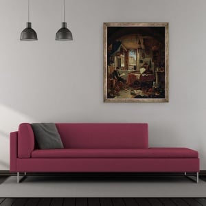 Tablou inramat - Thomas Wyck - Un alchimist in laboratorul sau, 50 x 60 cm - Img 2