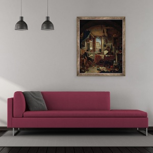 Tablou inramat - Thomas Wyck - Un alchimist in laboratorul sau, 70 x 85 cm - Img 2