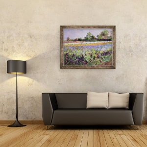 Tablou inramat - Timothy Easton - Iris Field si doua casute, 60 x 80 cm - Img 2