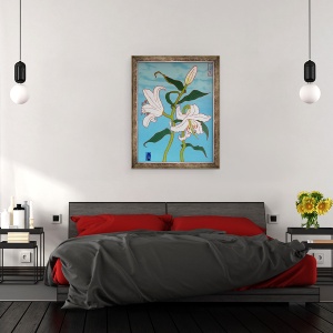Tablou inramat - Timothy Nathan Joel - Crin alb pe fundal albastru, 2010, 60 x 80 cm - Img 3