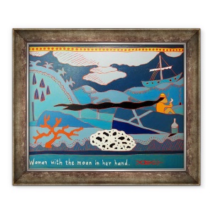 Tablou inramat - Timothy Nathan Joel - Femeia cu luna in mana, 2011, 70 x 85 cm