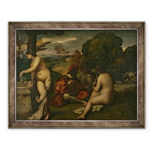 Tablou inramat - Titian - Le Concert Champetre Concert in aer liber, 60 x 80 cm