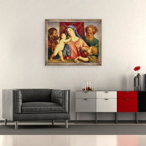 Tablou inramat - Titian - Madonna de cirese cu Iosif, 50 x 60 cm - Img 2