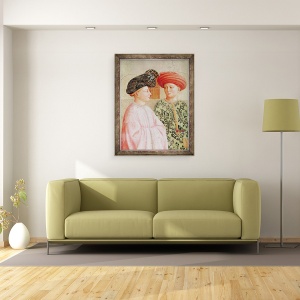 Tablou inramat - Tommaso Masolino da Panicale - Detaliu al figurilor din spatele Sfantului Petru, de la ridicarea Tabitha, 70 x 90 cm - Img 2