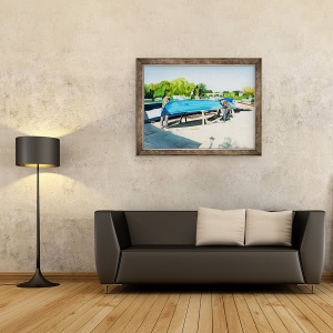 Tablou inramat - Tony Fandino - Barbati care lucreaza pe barca in Richmond, 60 x 80 cm - Img 2