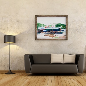 Tablou inramat - Tony Fandino - Barci la Skiathos VII, 60 x 80 cm - Img 2