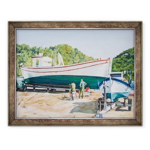 Tablou inramat - Tony Fandino - Barci la Skiathos VIII, 70 x 90 cm