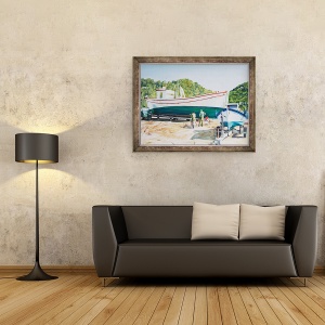 Tablou inramat - Tony Fandino - Barci la Skiathos VIII, 70 x 90 cm - Img 2